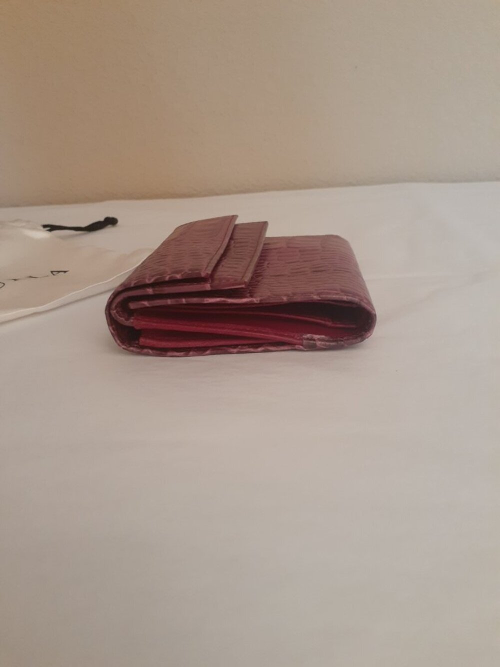Furla   Raspberry Croc Embossed Wallet - Picture 4 of 14